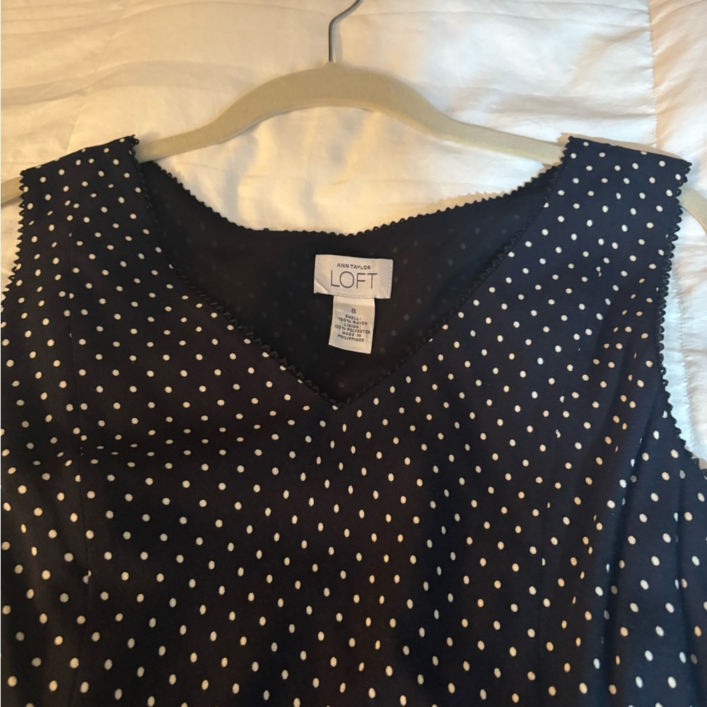 LOFT black Polka Dot Dress